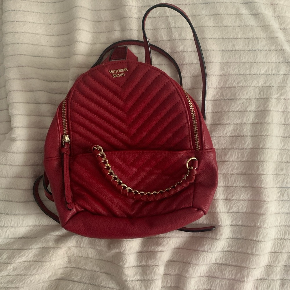Victoria's Secret Red Quilted Backpack